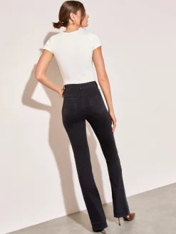 Friends Like These Black High Waist Pocket Flare Jeans Hot