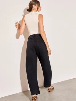 Friends Like These Denim Barrel Jeans Black New