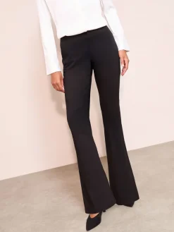 Friends Like These Petite Sculpting Stretch Flared Trousers Black New