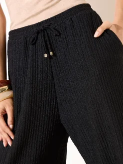 Friends Like These Ripple Texture Wide Leg Trousers Black Best