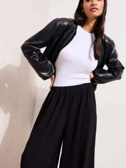 Friends Like These Balloon Trousers With Elasticated Waist Black