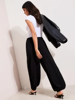 Friends Like These Balloon Trousers With Elasticated Waist Black