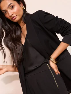 Friends Like These Black Stretch Twill Tapered Leg Trousers