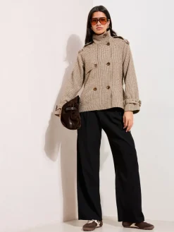 Friends Like These Petite Crinkle Jersey Wide Leg Trousers with Buckle Front Black Online