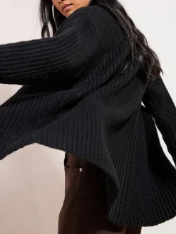 Friends Like These Chunky Longline Cardigan Black Best