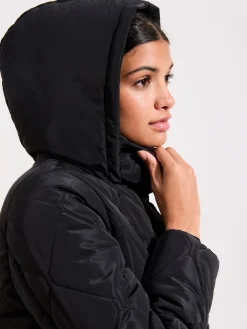 Friends Like These Mid Length Padded Coat Black New