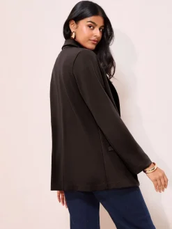 Friends Like These Black Petite Edge To Edge Ponte Tailored Blazer Outlet