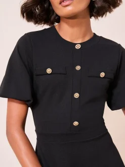 Friends Like These Military Midi Dress Black Sale