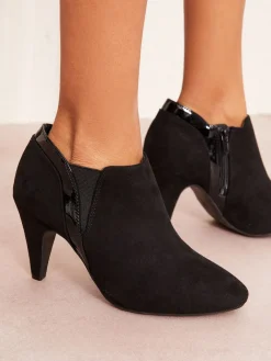 Friends Like These Standard fit Mid Heel Mix Material Ankle Boots Black Best