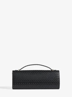 Friends Like These Top Handle Weave Clutch Bag Black Clearance