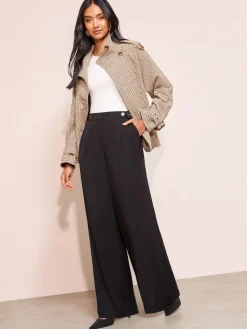Friends Like These Adjustable Waist Premium Wide Leg Trousers Black Hot