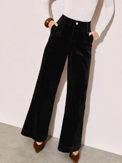 Friends Like These Corduroy Pleat Front Wide Leg Trousers Black Online