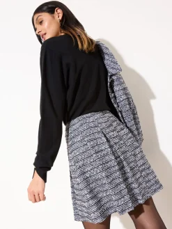 Friends Like These Blue Boucle Pleated Mini Skirt Outlet