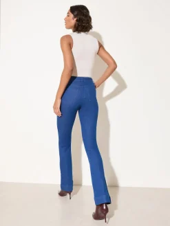 Friends Like These Blue Petite High Waist Pocket Flare Jeans Best