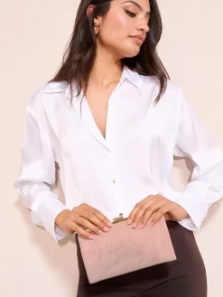 Friends Like These Blush Pink Suedette Occasion Clutch Bag New