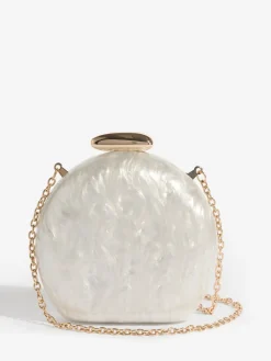 Friends Like These Round Acrylic Clutch Bag Bridal White Online