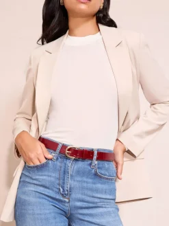 Friends Like These Studded Belts 2 Pack Burgundy and Black Online