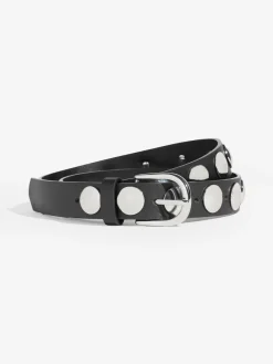 Friends Like These Studded Belts 2 Pack Burgundy and Black Online