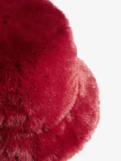 Friends Like These Faux Fur Bucket Hat Burgundy Red Online