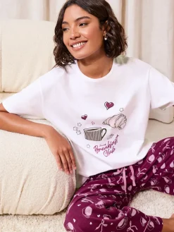 Friends Like These Burgundy Red Breakfast Club Short Sleeve Pyjamas