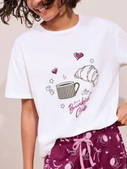 Friends Like These Burgundy Red Breakfast Club Short Sleeve Pyjamas