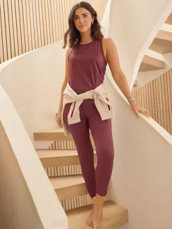 Friends Like These Burgundy Red Studio Wrap Over Gym Leggings Clearance