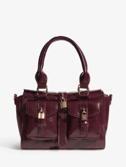 Friends Like These Padlock Pocket Bag Burgundy Red