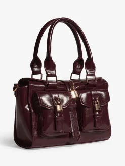 Friends Like These Padlock Pocket Bag Burgundy Red