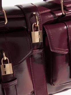 Friends Like These Padlock Pocket Bag Burgundy Red