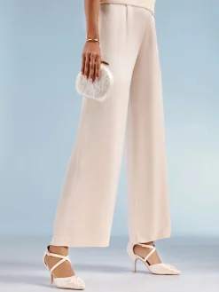 Friends Like These Cream Satin Twist Detail Cross Strap Mid Heel Bridal Court Shoe Hot