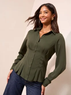 Friends Like These Seam Detail Button Through Shirt Cream Hot