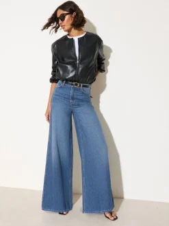 Friends Like These Dark Wash Wide Leg Palazzo Denim Jeans Clearance