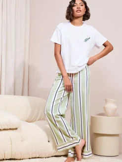 Friends Like These Green Petite Stripe Martini Short Sleeve Pyjamas Clearance