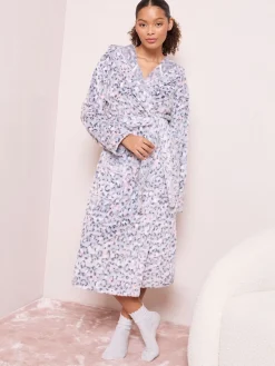 Friends Like These Grey Animal Maxi Robe Outlet