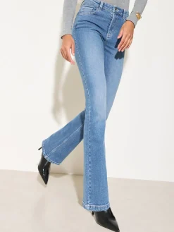 Friends Like These Petite Bootcut Denim Jeans Mid Wash Sale
