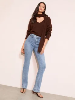 Friends Like These Mid Wash High Waist Pocket Flare Jeans Clearance