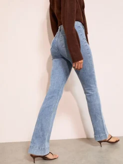 Friends Like These Mid Wash High Waist Pocket Flare Jeans Clearance