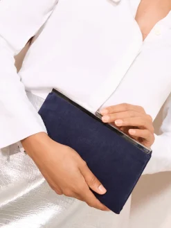 Friends Like These Navy Suedette Occasion Clutch Bag Clearance