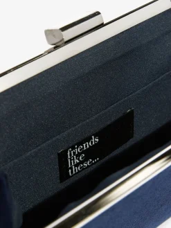 Friends Like These Navy Suedette Occasion Clutch Bag Clearance