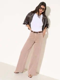 Friends Like These Neutral Relaxed Wide Leg Jeans Online