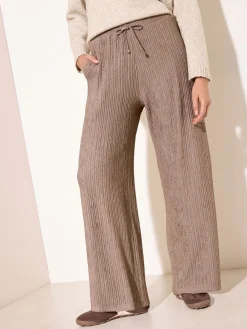 Friends Like These Ripple Texture Wide Leg Trousers Neutral Outlet