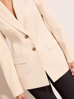 Friends Like These Cinched Waist Blazer Neutral Discount