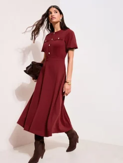 Friends Like These Military Midi Dress Red