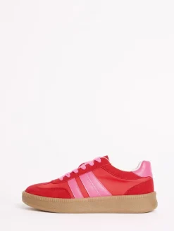 Friends Like These Red Pink Standard Fit Lace Up Retro Gumsole Sports Trainers Sale