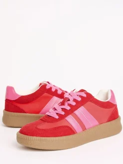 Friends Like These Red Pink Standard Fit Lace Up Retro Gumsole Sports Trainers Sale
