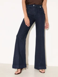 Friends Like These Pocket Tailored Wide Leg Jeans Rinse Wash Sale