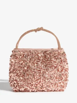 Friends Like These Sequin Top Handle Bag Rose Gold Clearance