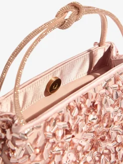 Friends Like These Sequin Top Handle Bag Rose Gold Clearance