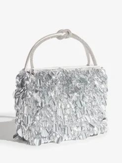 Friends Like These Sequin Top Handle Bag Silver Outlet