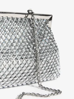 Friends Like These Chain Mail Clutch Silver Clearance